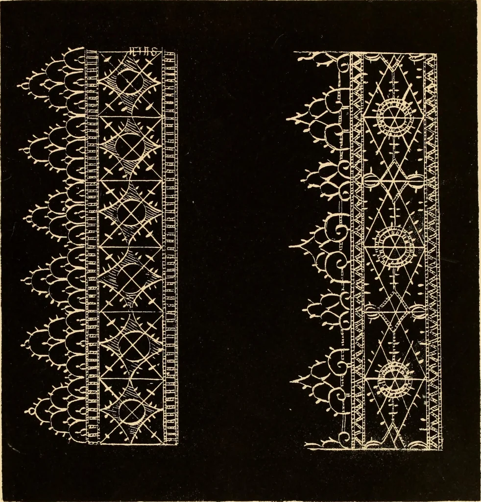 An illustration from Designs for lace making, 1870, leaf 69
