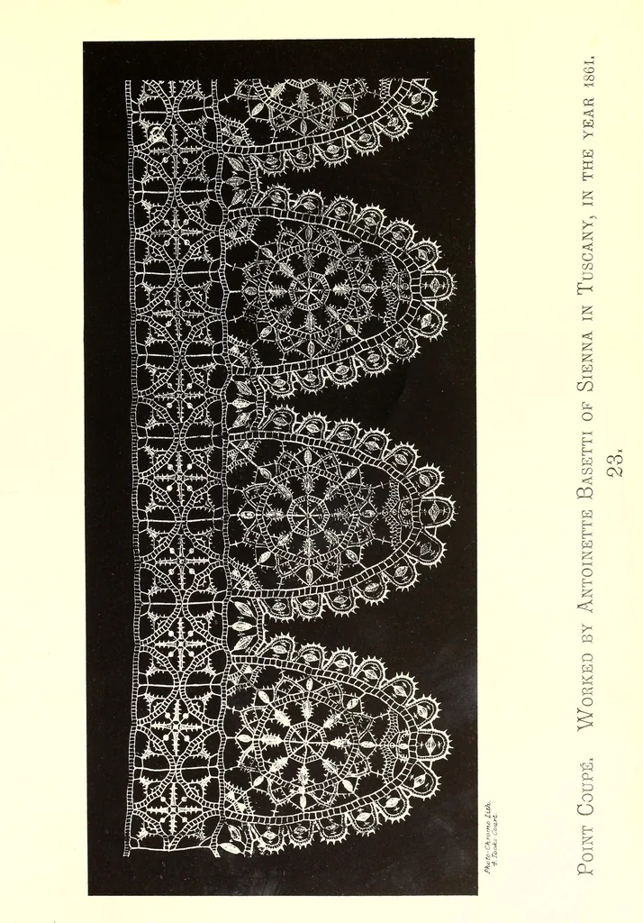 An illustration from Designs for lace making, 1870, leaf 105