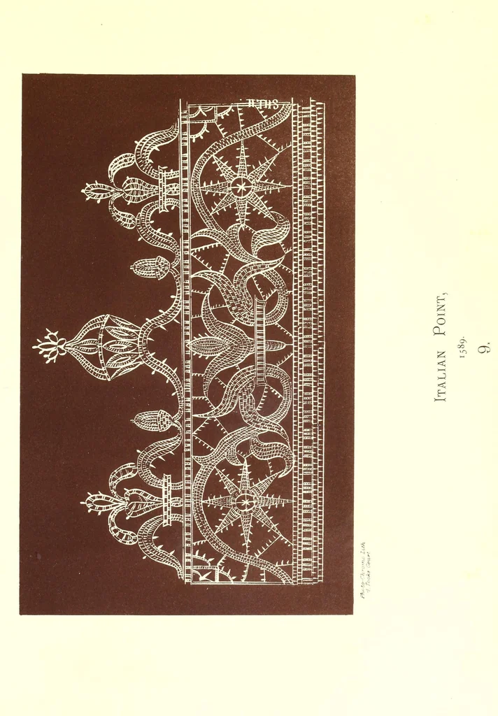 An illustration from Designs for lace making, 1870, leaf 49