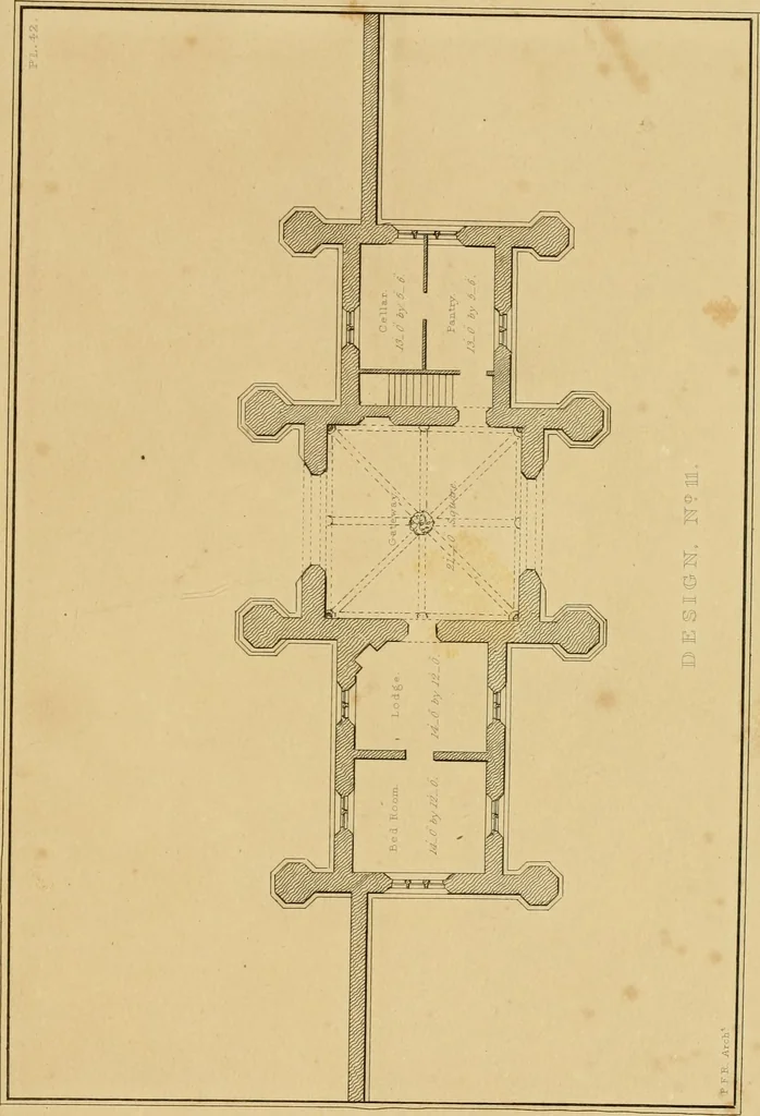 An illustration from Designs for lodges and park entraces, 1833, leaf 118