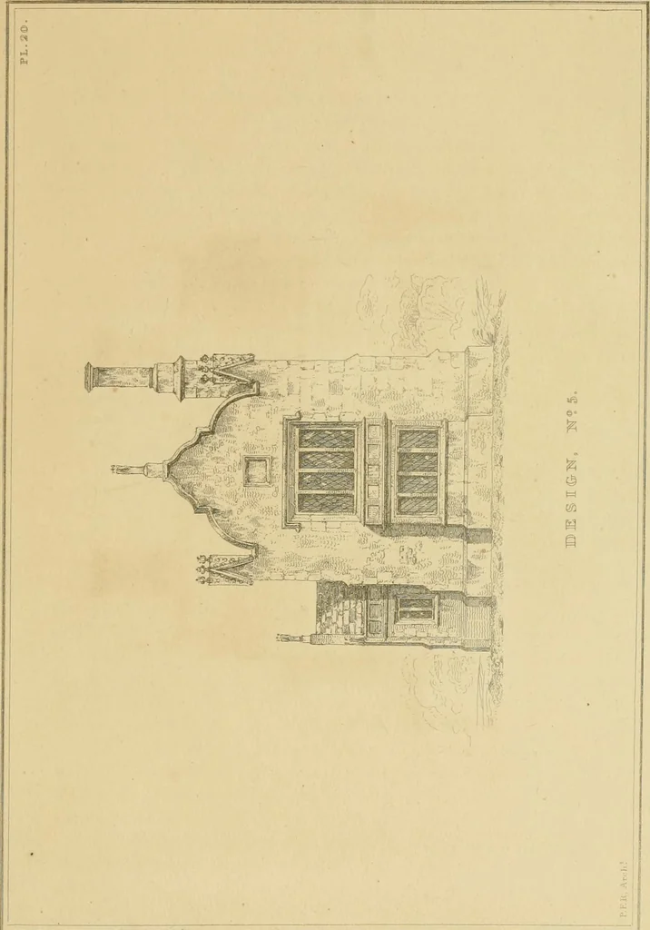 An illustration from Designs for lodges and park entraces, 1833, leaf 62