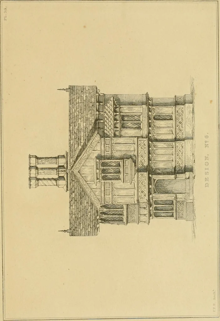 An illustration from Designs for lodges and park entraces, 1833, leaf 70