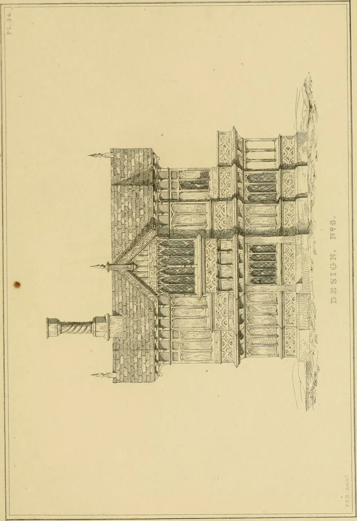 An illustration from Designs for lodges and park entraces, 1833, leaf 72