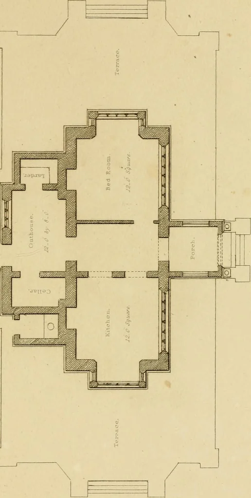 An illustration from Designs for lodges and park entraces, 1833, leaf 78