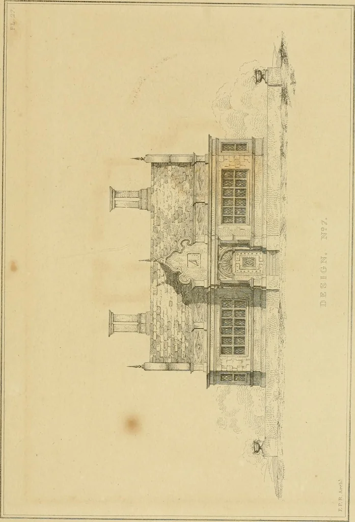 An illustration from Designs for lodges and park entraces, 1833, leaf 80