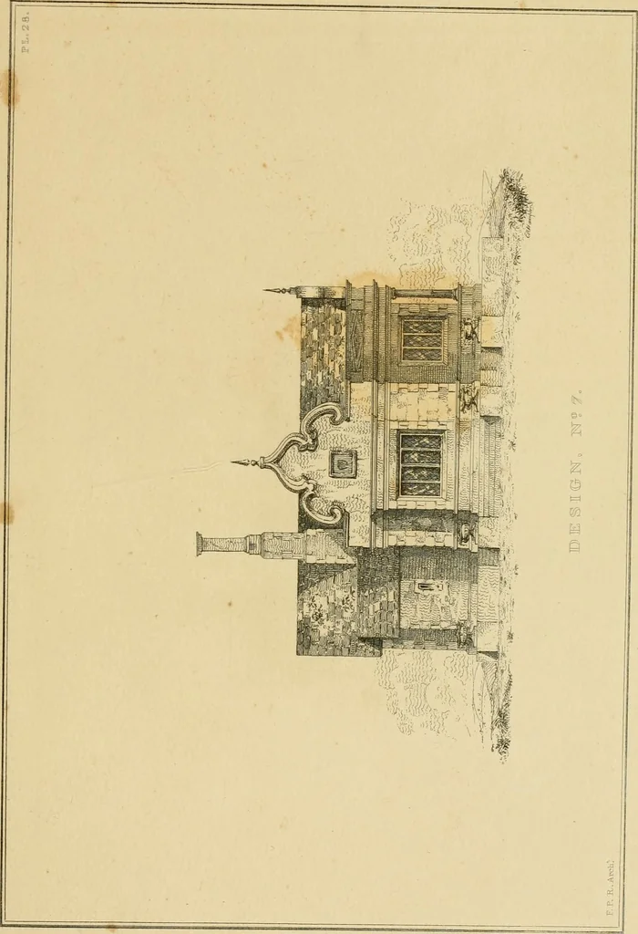 An illustration from Designs for lodges and park entraces, 1833, leaf 82