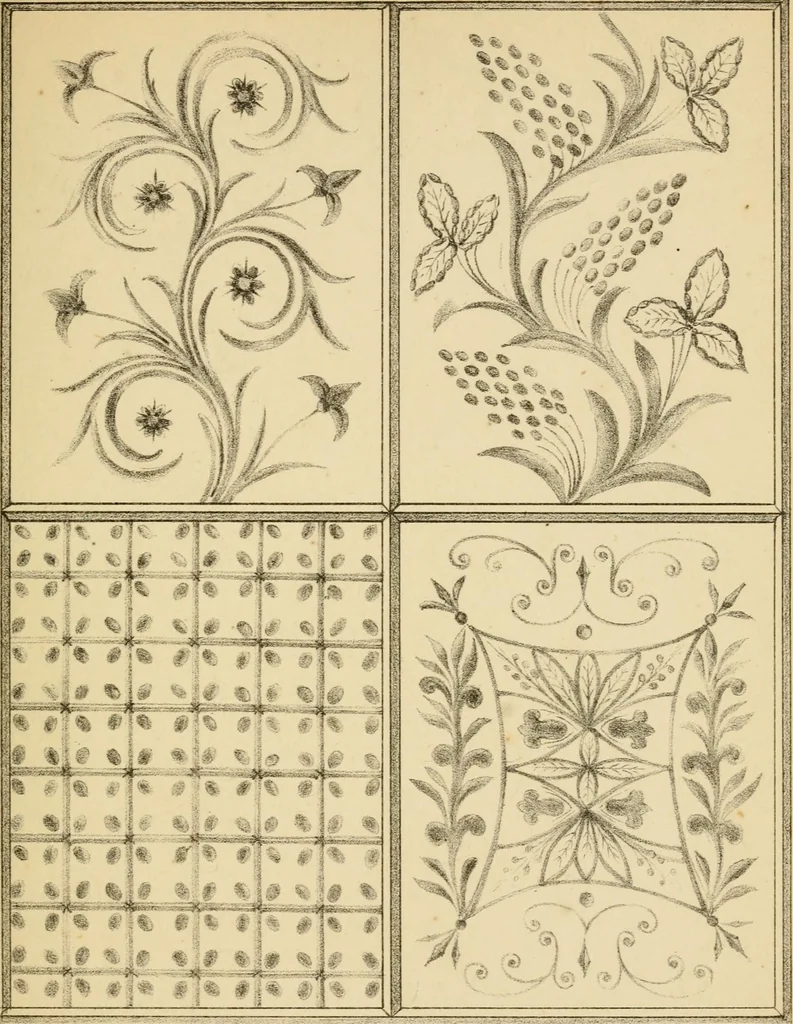 An illustration from Designs for ornamental window glass : with explanatory remarks and an index : 1st March, 1847, 1847, leaf 57