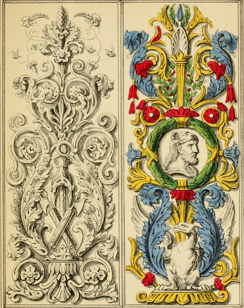 An illustration from Designs for ornamental window glass : with explanatory remarks and an index : 1st March, 1847, 1847, leaf 77