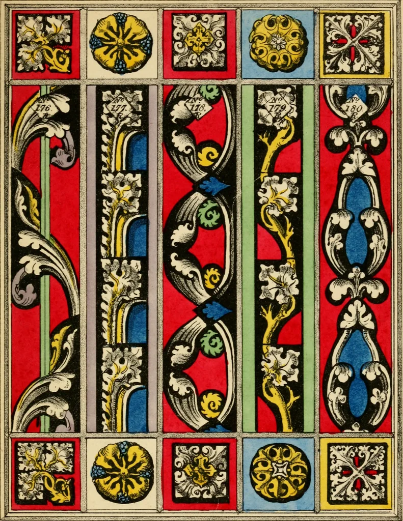 An illustration from Designs for ornamental window glass : with explanatory remarks and an index : 1st March, 1847, 1847, leaf 91
