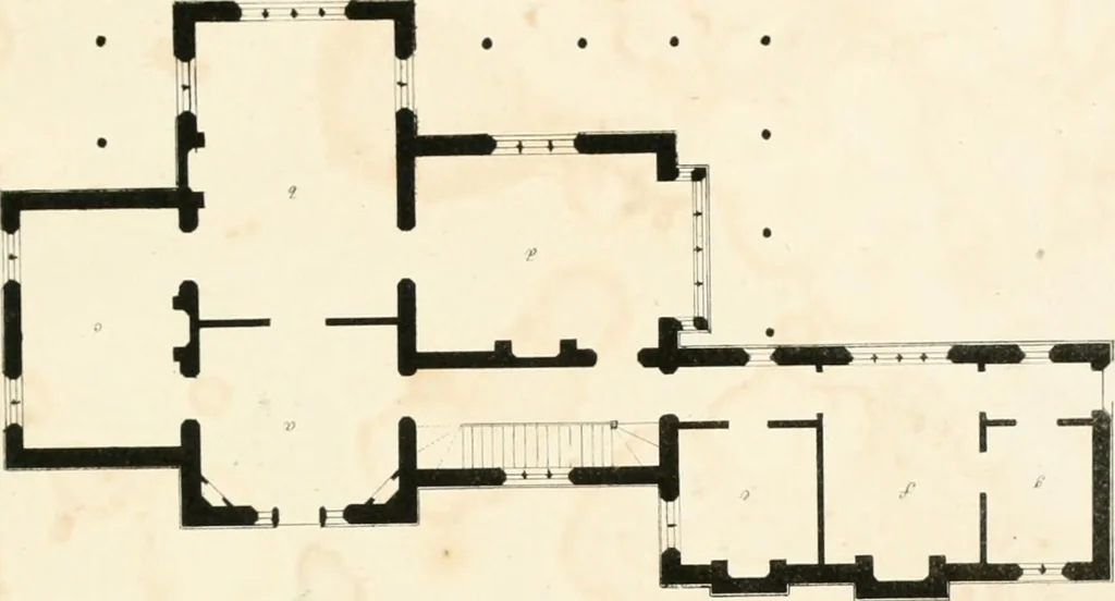 An illustration from Designs for parsonage houses, alms houses, etc. etc. with examples of gables, and other curious remains of old English architecture, 1827, leaf 81