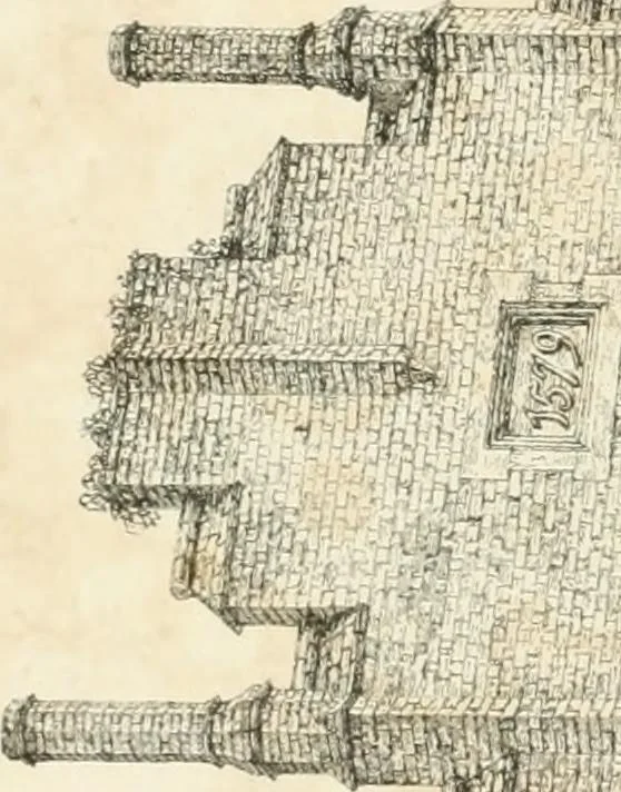 An illustration from Designs for parsonage houses, alms houses, etc. etc. with examples of gables, and other curious remains of old English architecture, 1827, leaf 84