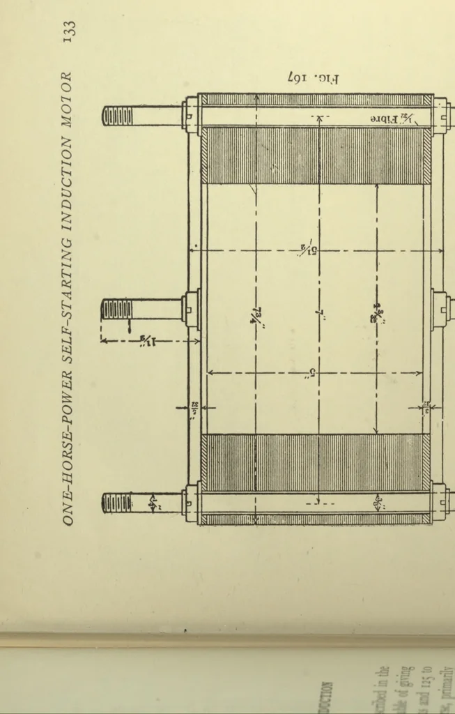 An illustration from Designs for small dynamos and motors, 1906, leaf 142