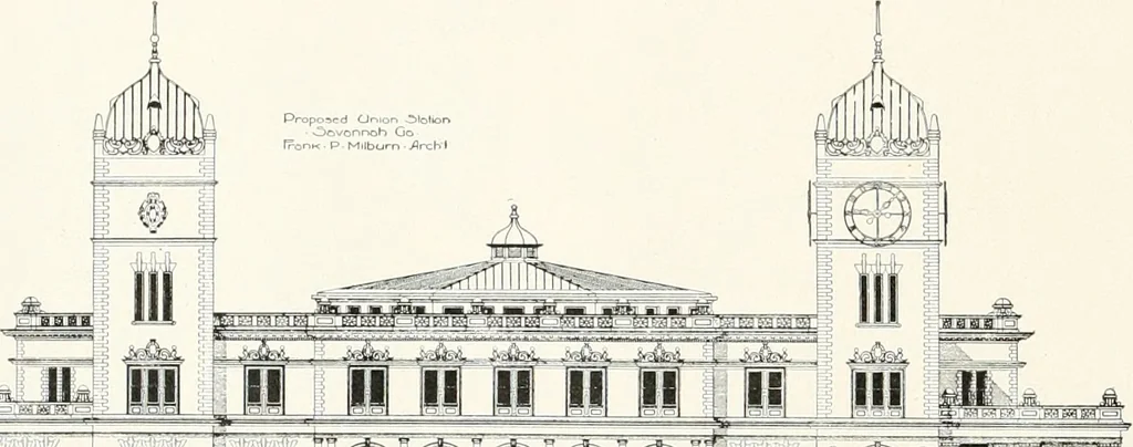 An illustration from Designs from the work of Frank P. Milburn, architect, Columbia, S.C, 1901, leaf 7