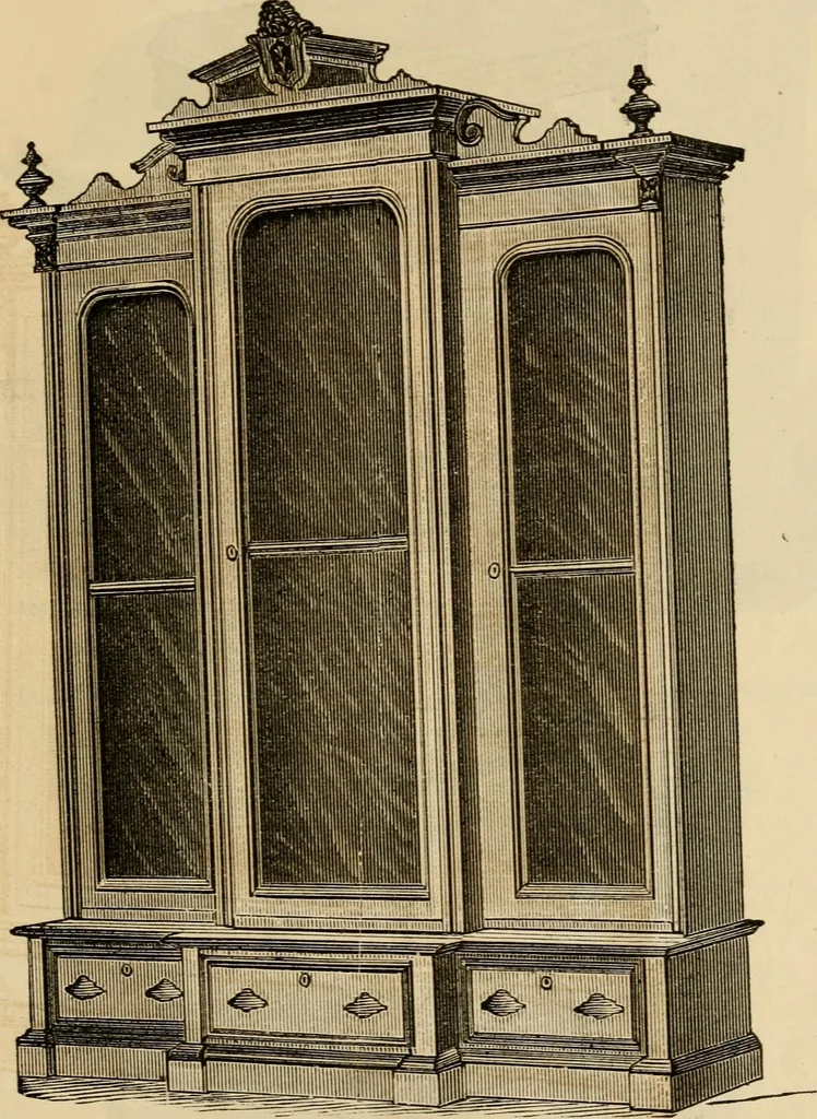 An illustration from Designs of writing desks, tables, bookcases, secretaries, etc., etc., 1873, leaf 36
