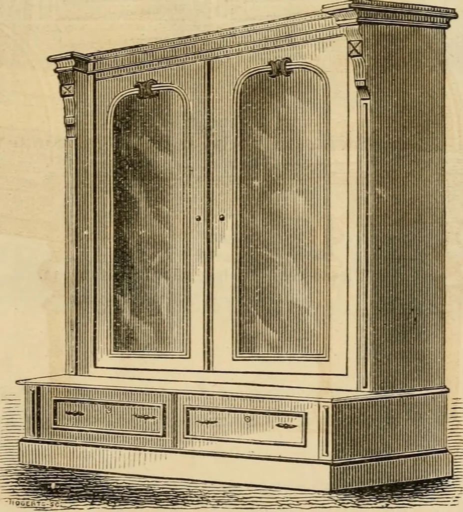 An illustration from Designs of writing desks, tables, bookcases, secretaries, etc., etc., 1873, leaf 42