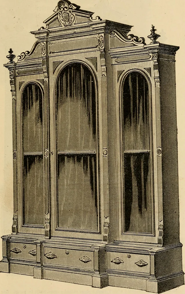 An illustration from Designs of writing desks, tables, bookcases, secretaries, etc., etc., 1873, leaf 48