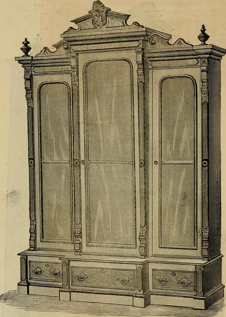 An illustration from Designs of writing desks, tables, bookcases, secretaries, etc., etc., 1873, leaf 49