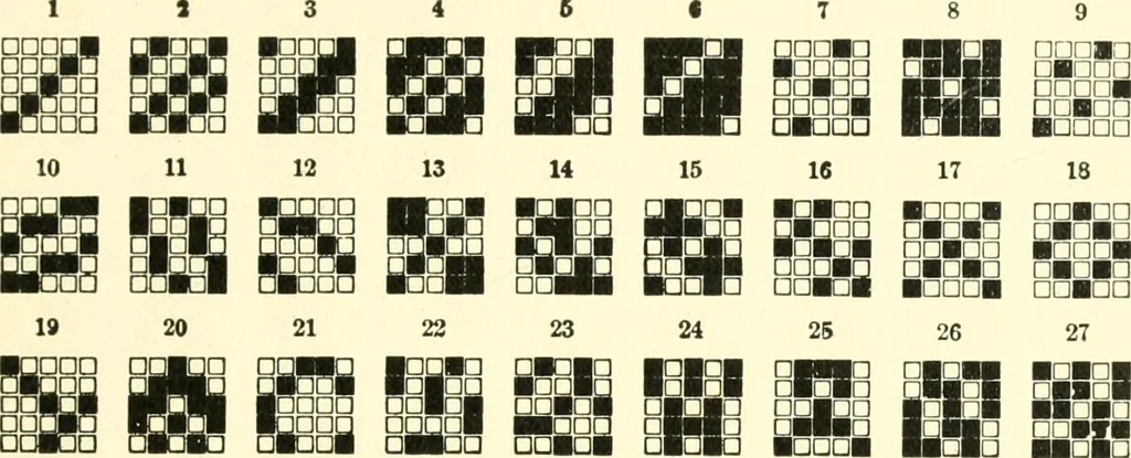 An illustration from Design texts : a practical treatise on textile design, cloth construction, fabric analysis and calculations, 1910, leaf 195