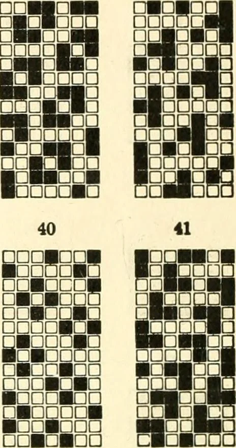 An illustration from Design texts : a practical treatise on textile design, cloth construction, fabric analysis and calculations, 1910, leaf 202
