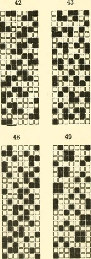 An illustration from Design texts : a practical treatise on textile design, cloth construction, fabric analysis and calculations, 1910, leaf 202