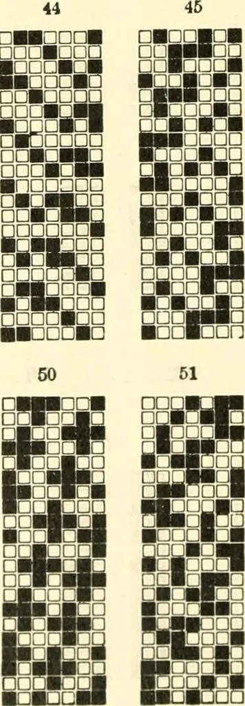 An illustration from Design texts : a practical treatise on textile design, cloth construction, fabric analysis and calculations, 1910, leaf 202