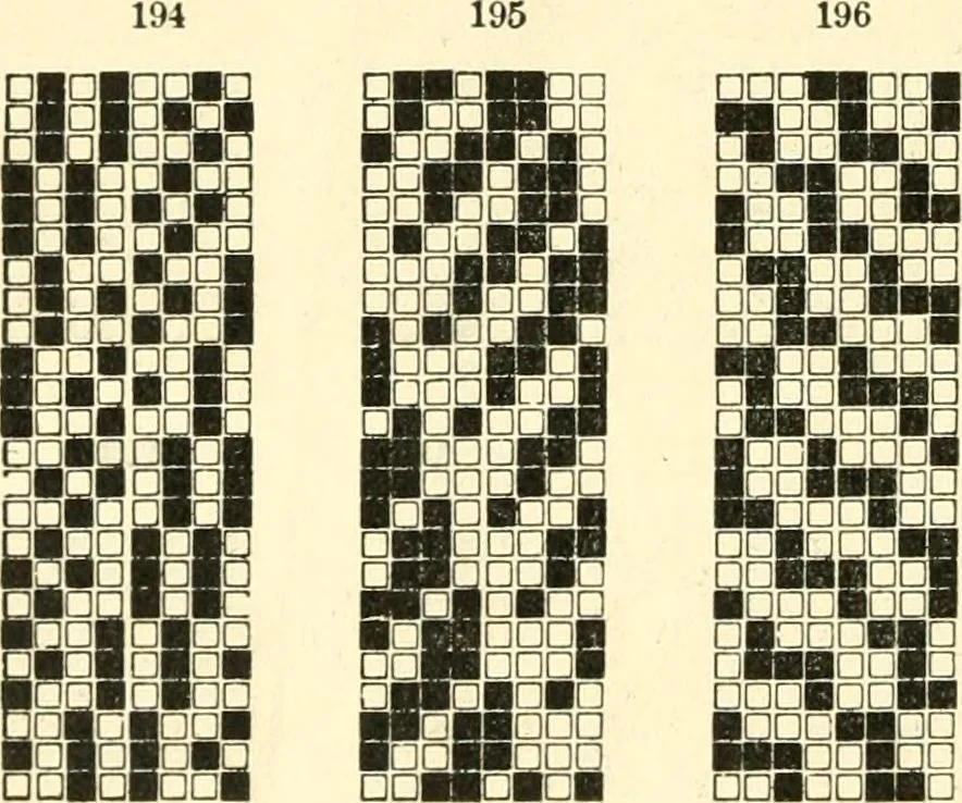 An illustration from Design texts : a practical treatise on textile design, cloth construction, fabric analysis and calculations, 1910, leaf 210