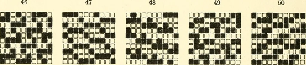 An illustration from Design texts : a practical treatise on textile design, cloth construction, fabric analysis and calculations, 1910, leaf 214