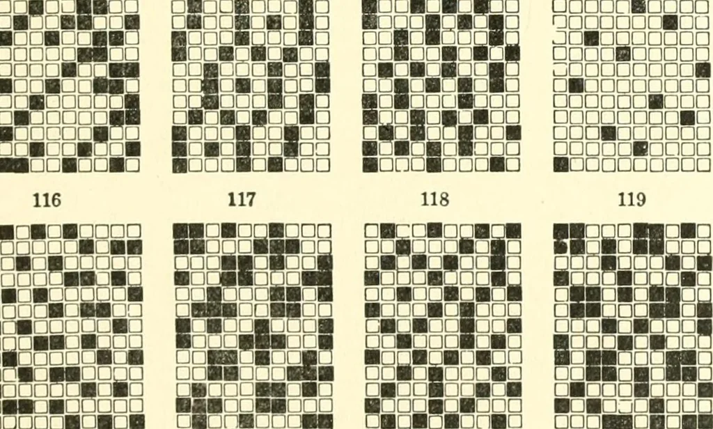 An illustration from Design texts : a practical treatise on textile design, cloth construction, fabric analysis and calculations, 1910, leaf 217