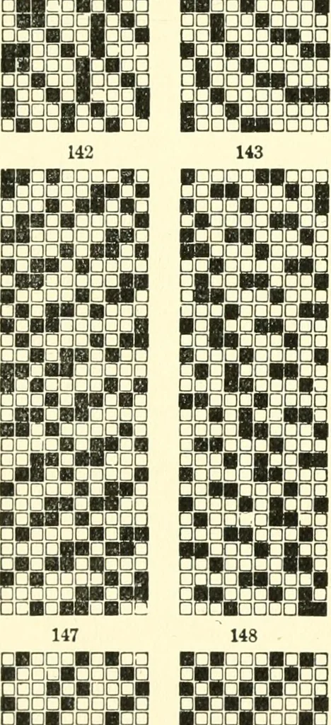 An illustration from Design texts : a practical treatise on textile design, cloth construction, fabric analysis and calculations, 1910, leaf 219