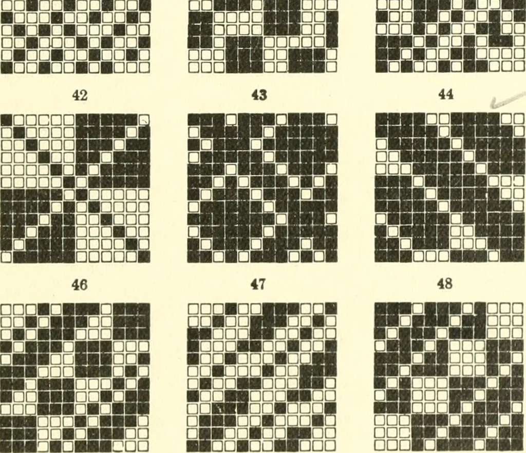 An illustration from Design texts : a practical treatise on textile design, cloth construction, fabric analysis and calculations, 1910, leaf 223