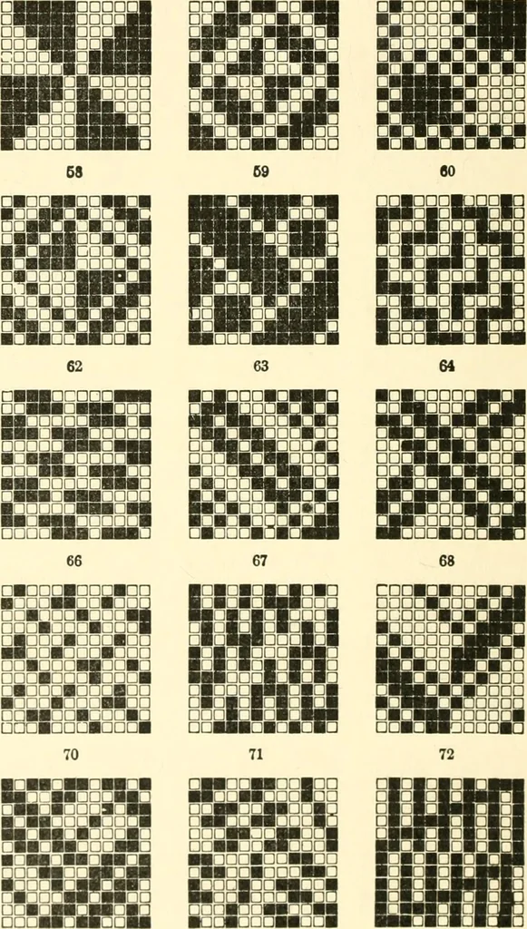 An illustration from Design texts : a practical treatise on textile design, cloth construction, fabric analysis and calculations, 1910, leaf 224