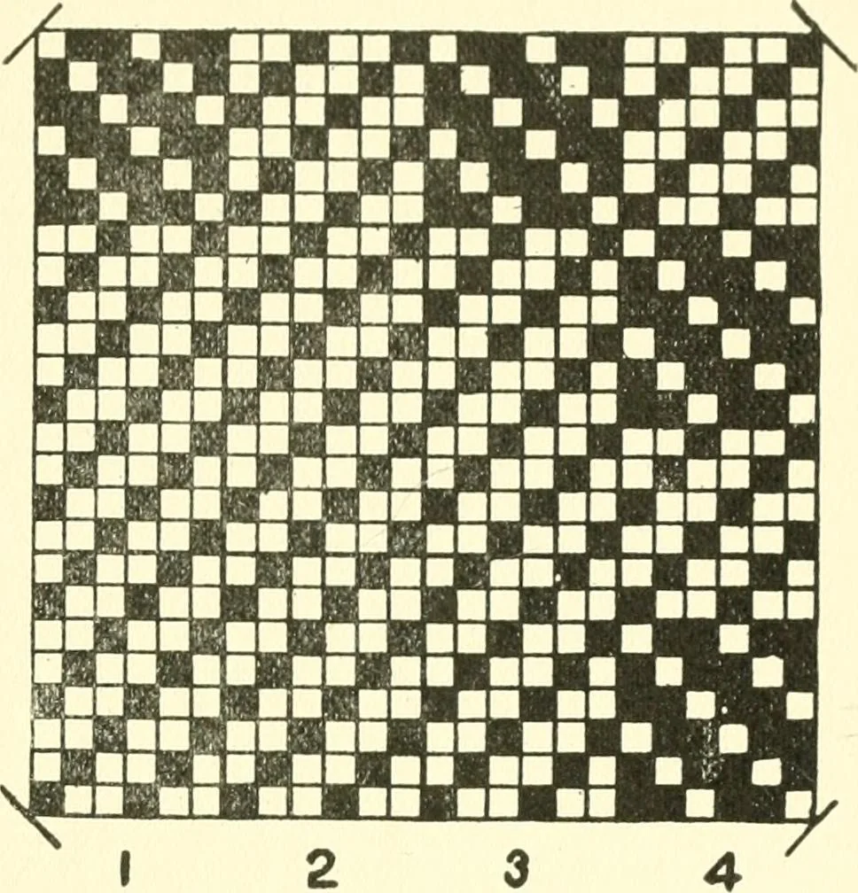 An illustration from Design texts : a practical treatise on textile design, cloth construction, fabric analysis and calculations, 1910, leaf 45