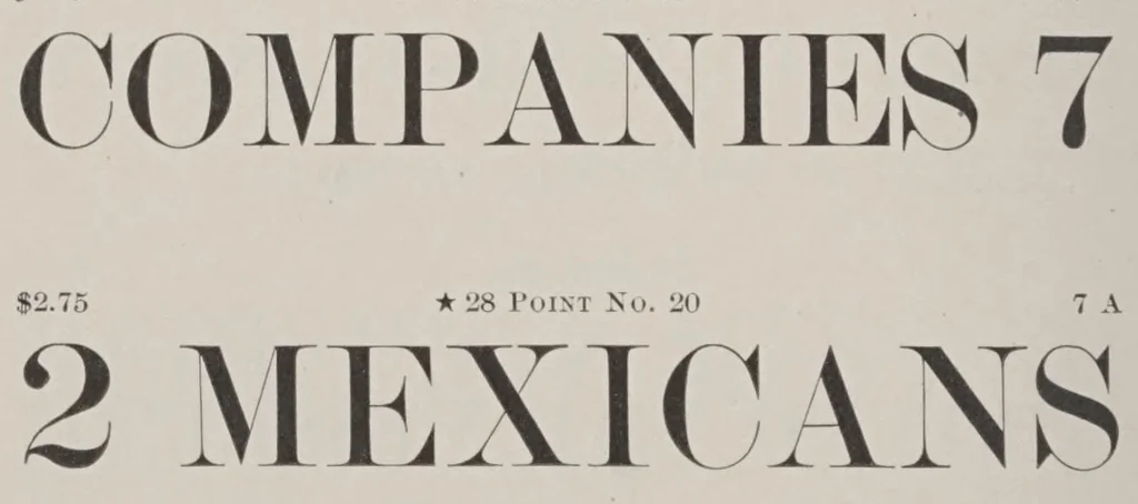 An illustration from A desk book of printing types; to which is appended a condensed catalogue and price list of printing machinery and materials, 1898, leaf 194