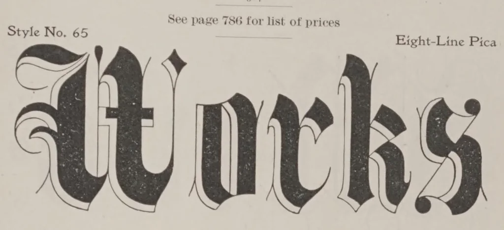 An illustration from A desk book of printing types; to which is appended a condensed catalogue and price list of printing machinery and materials, 1898, leaf 777