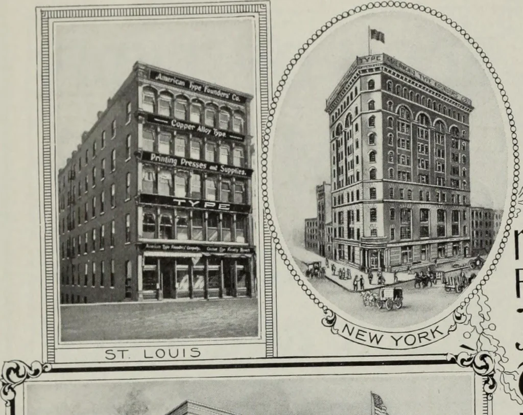 An illustration from Desk book of type specimens, borders, ornaments, brass rules and cuts : catalogue of printing machinery and printers' supplies, 1900, leaf 10