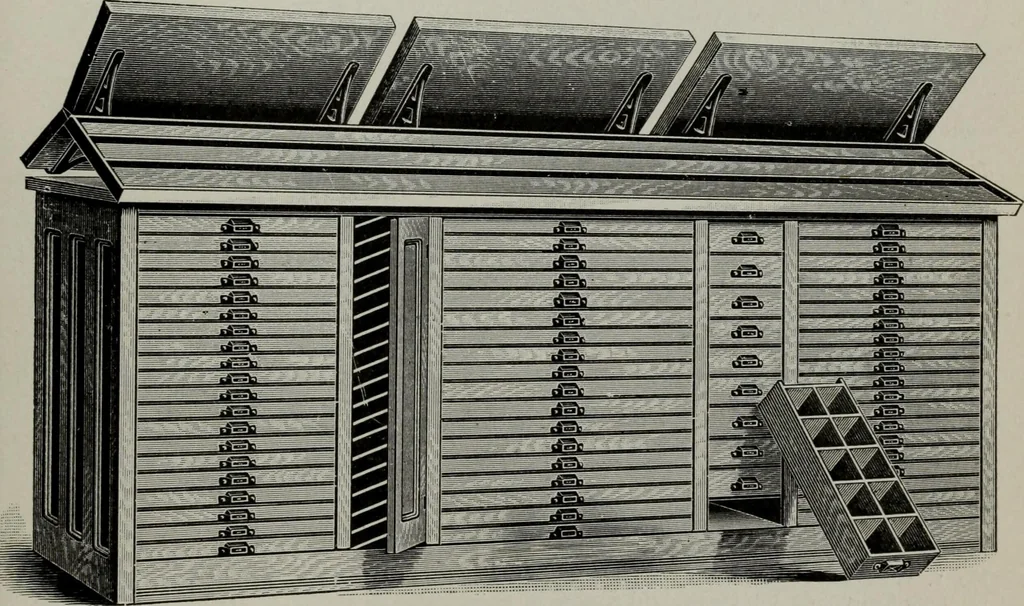 An illustration from Desk book of type specimens, borders, ornaments, brass rules and cuts : catalogue of printing machinery and printers' supplies, 1900, leaf 1000