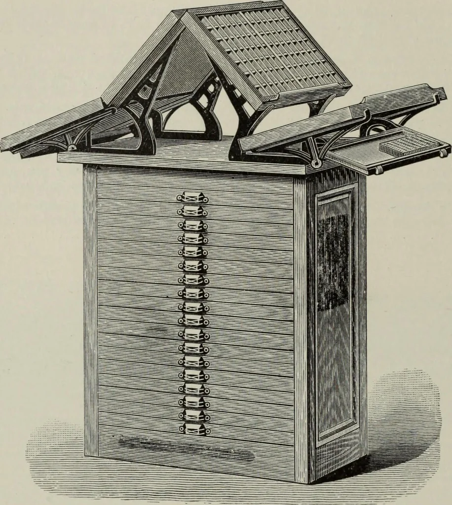 An illustration from Desk book of type specimens, borders, ornaments, brass rules and cuts : catalogue of printing machinery and printers' supplies, 1900, leaf 1001