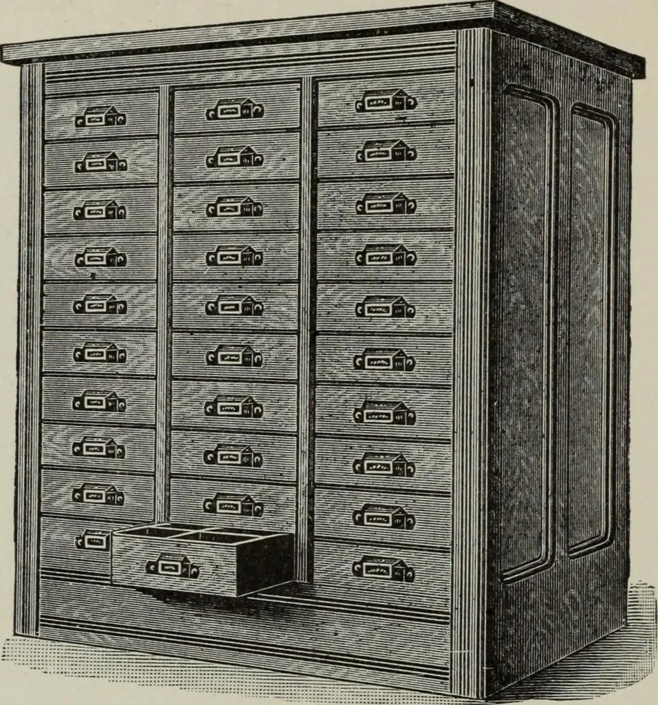An illustration from Desk book of type specimens, borders, ornaments, brass rules and cuts : catalogue of printing machinery and printers' supplies, 1900, leaf 1007