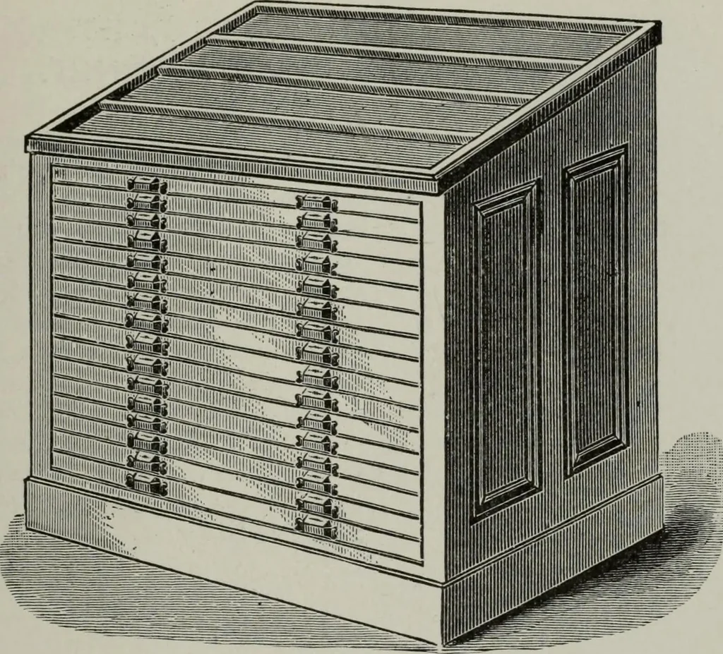 An illustration from Desk book of type specimens, borders, ornaments, brass rules and cuts : catalogue of printing machinery and printers' supplies, 1900, leaf 1008