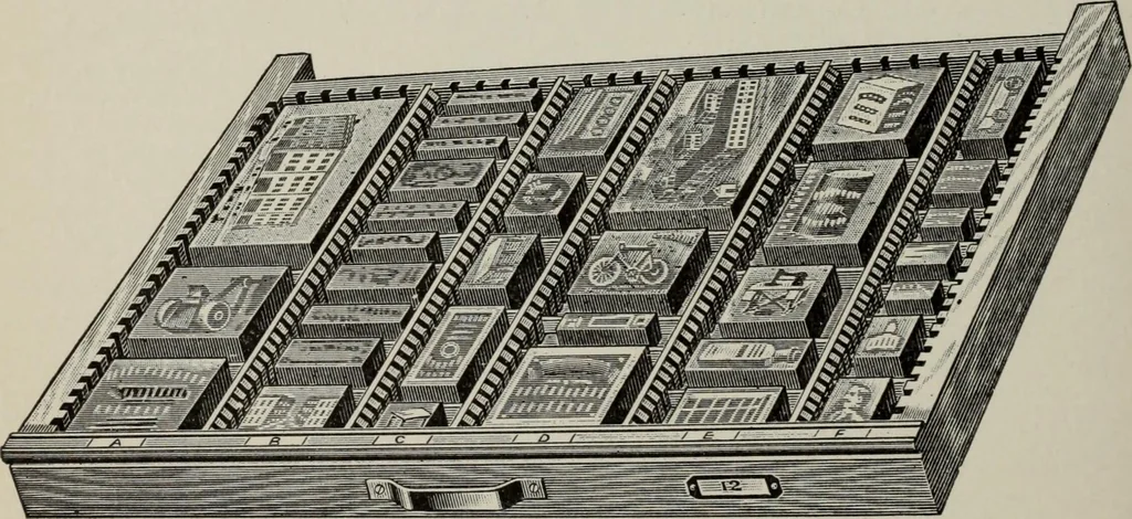 An illustration from Desk book of type specimens, borders, ornaments, brass rules and cuts : catalogue of printing machinery and printers' supplies, 1900, leaf 1009