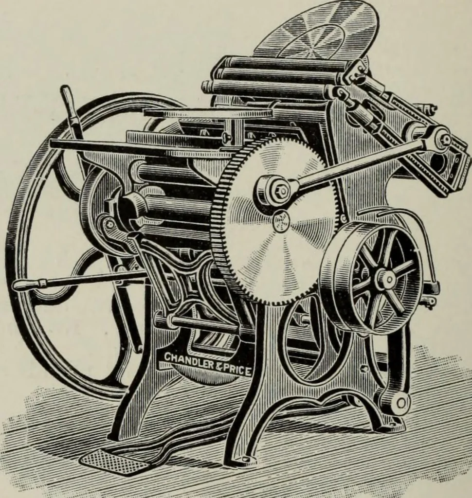 An illustration from Desk book of type specimens, borders, ornaments, brass rules and cuts : catalogue of printing machinery and printers' supplies, 1900, leaf 1031