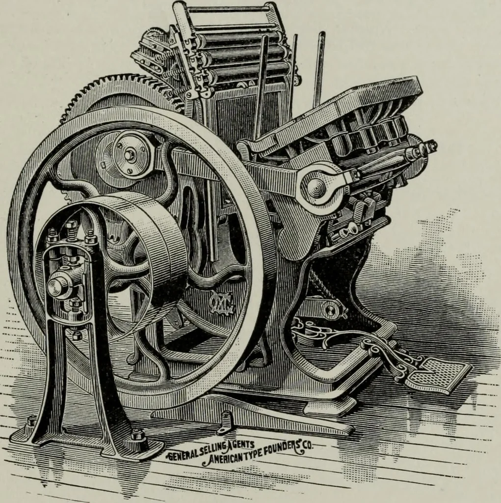 An illustration from Desk book of type specimens, borders, ornaments, brass rules and cuts : catalogue of printing machinery and printers' supplies, 1900, leaf 1032