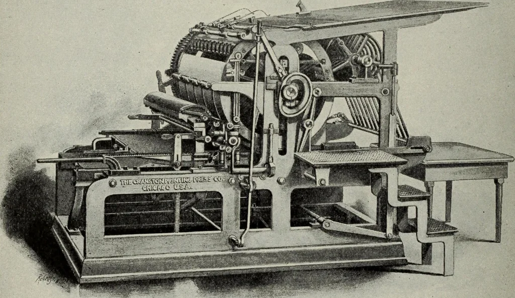 An illustration from Desk book of type specimens, borders, ornaments, brass rules and cuts : catalogue of printing machinery and printers' supplies, 1900, leaf 1043
