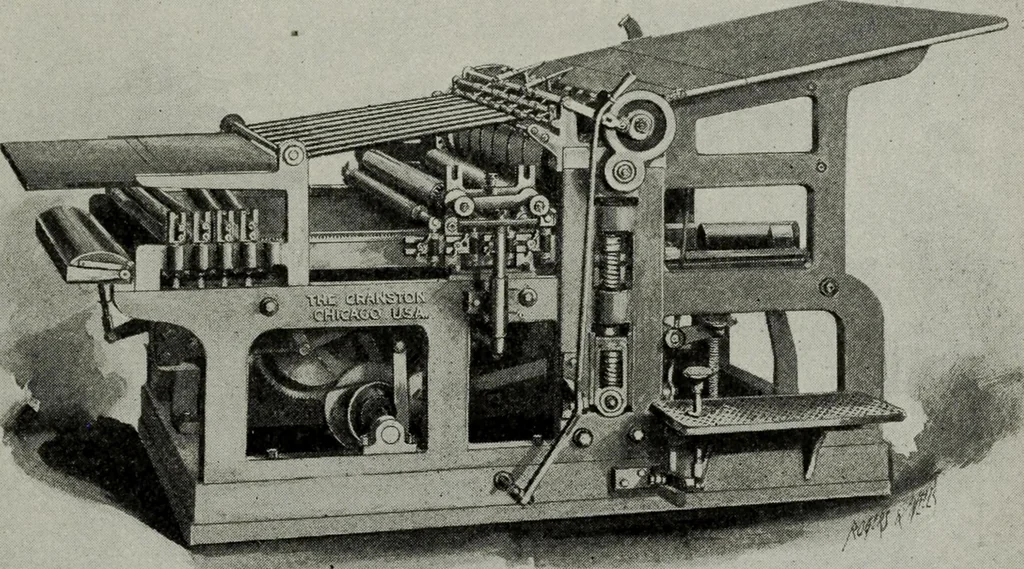 An illustration from Desk book of type specimens, borders, ornaments, brass rules and cuts : catalogue of printing machinery and printers' supplies, 1900, leaf 1044