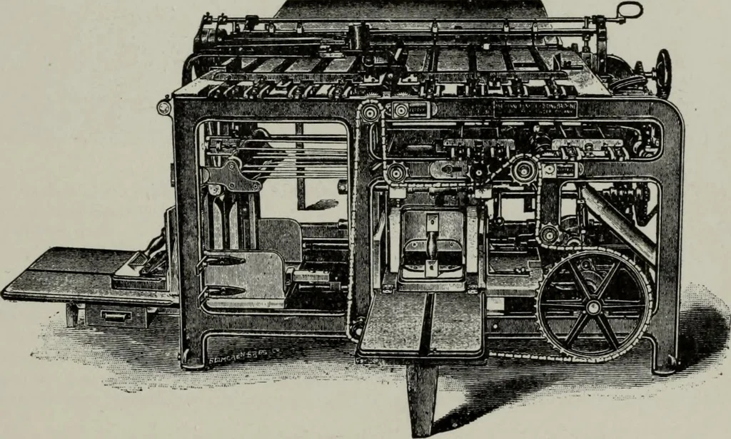 An illustration from Desk book of type specimens, borders, ornaments, brass rules and cuts : catalogue of printing machinery and printers' supplies, 1900, leaf 1052