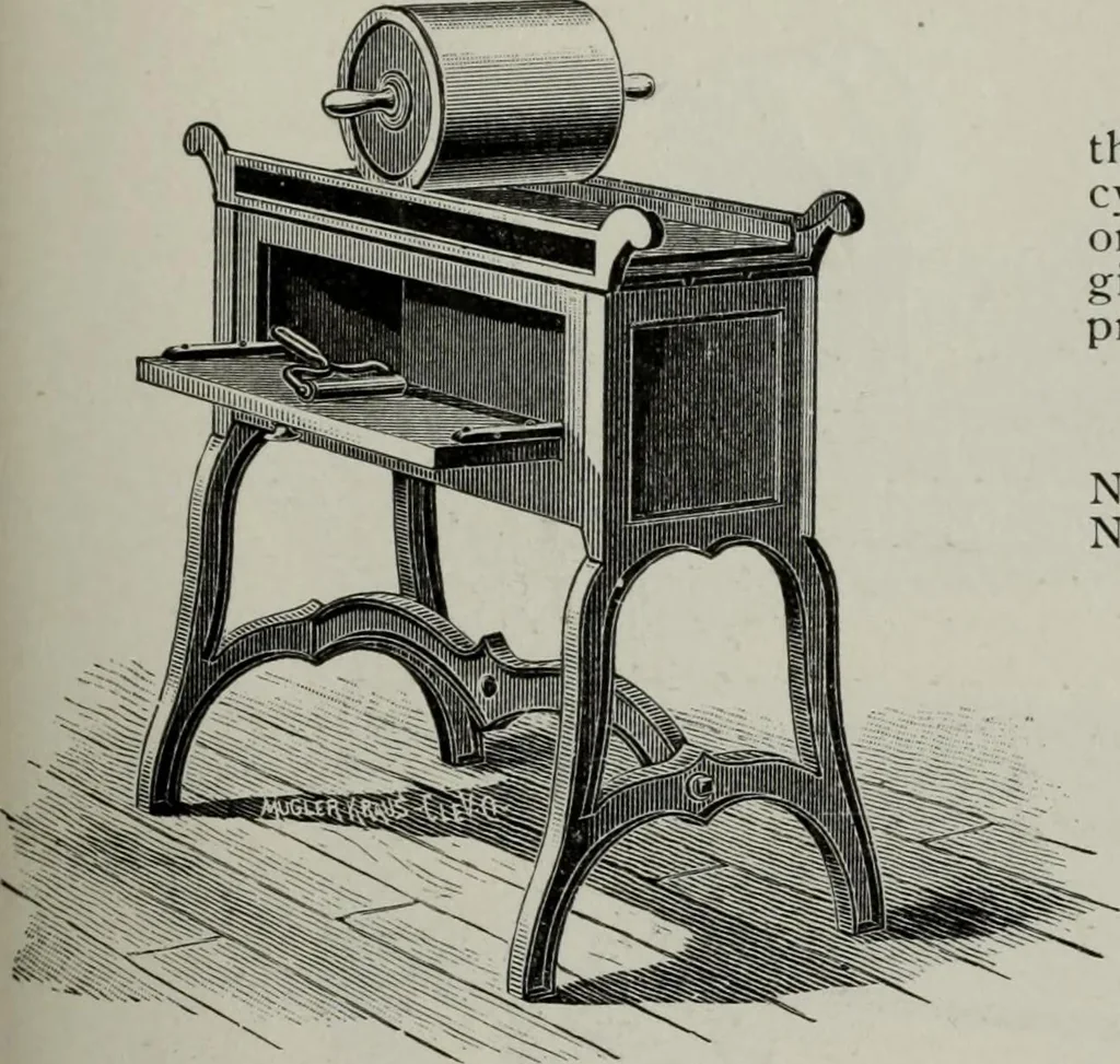 An illustration from Desk book of type specimens, borders, ornaments, brass rules and cuts : catalogue of printing machinery and printers' supplies, 1900, leaf 1054