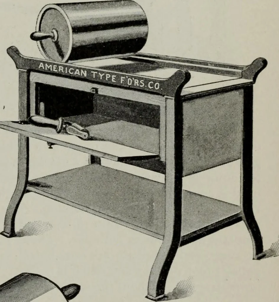 An illustration from Desk book of type specimens, borders, ornaments, brass rules and cuts : catalogue of printing machinery and printers' supplies, 1900, leaf 1054