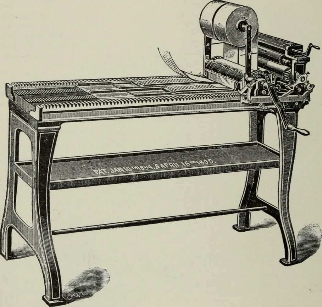 An illustration from Desk book of type specimens, borders, ornaments, brass rules and cuts : catalogue of printing machinery and printers' supplies, 1900, leaf 1055
