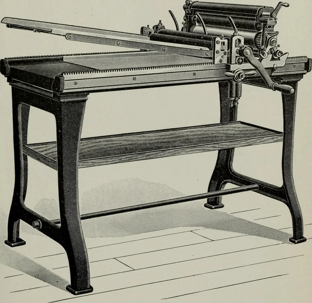 An illustration from Desk book of type specimens, borders, ornaments, brass rules and cuts : catalogue of printing machinery and printers' supplies, 1900, leaf 1056