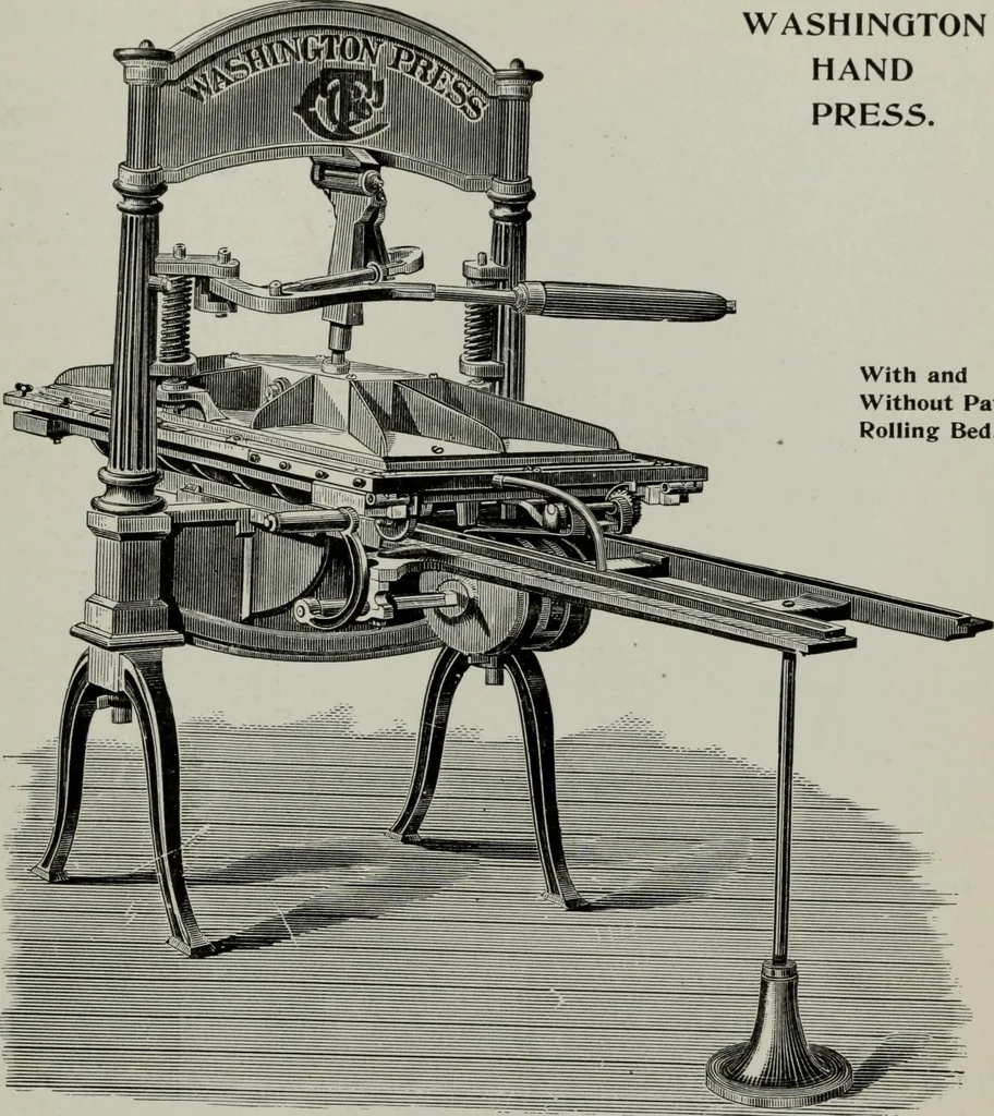 An illustration from Desk book of type specimens, borders, ornaments, brass rules and cuts : catalogue of printing machinery and printers' supplies, 1900, leaf 1058
